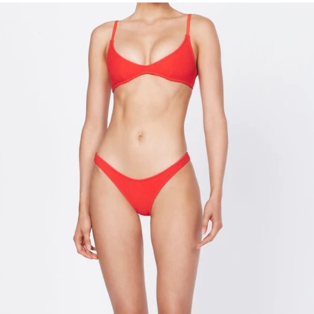 TRIANGL Maia red terry bikini (Top size X-small & Bottom size S) COMES WITH BAG